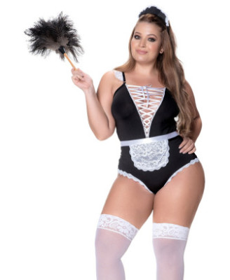 Costume de femme de ménage sexy, grande taille 